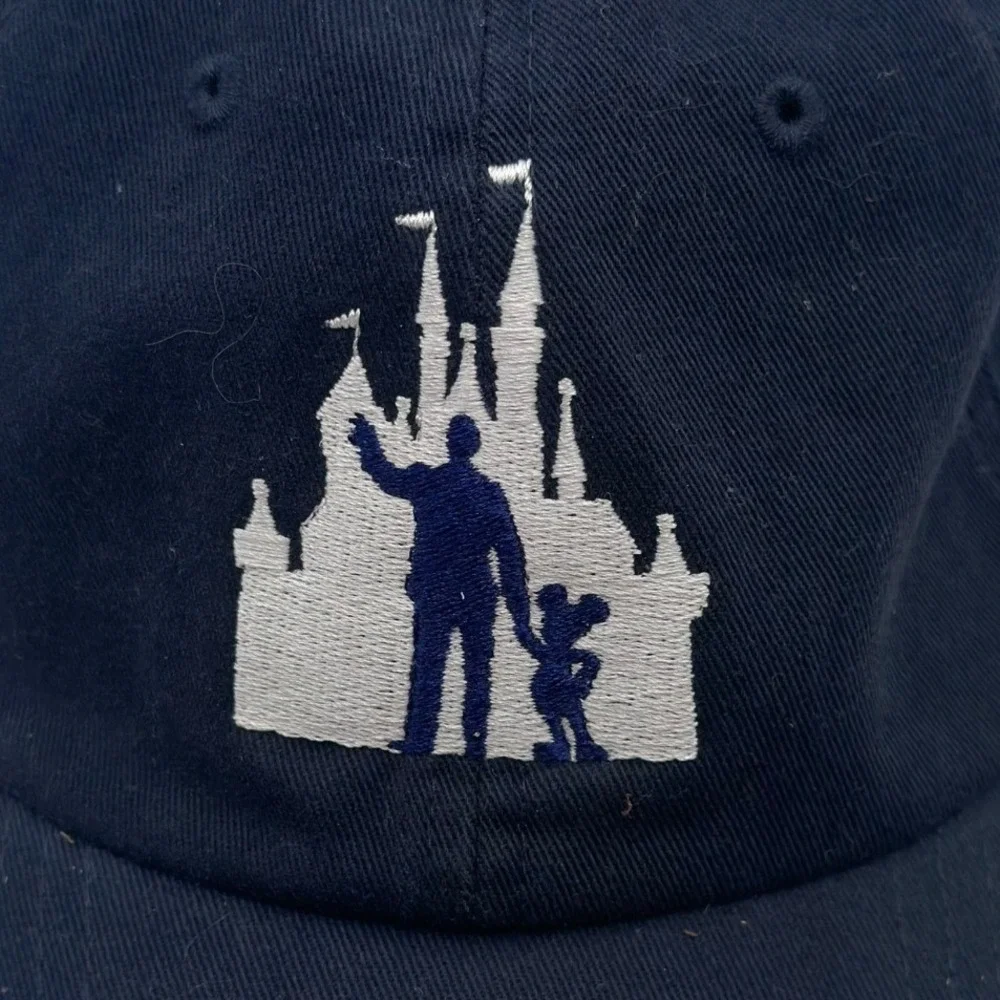 Disney Parks Cinderella Castle Micky & Walt Disney Navy Blue Baseball Cap Hat